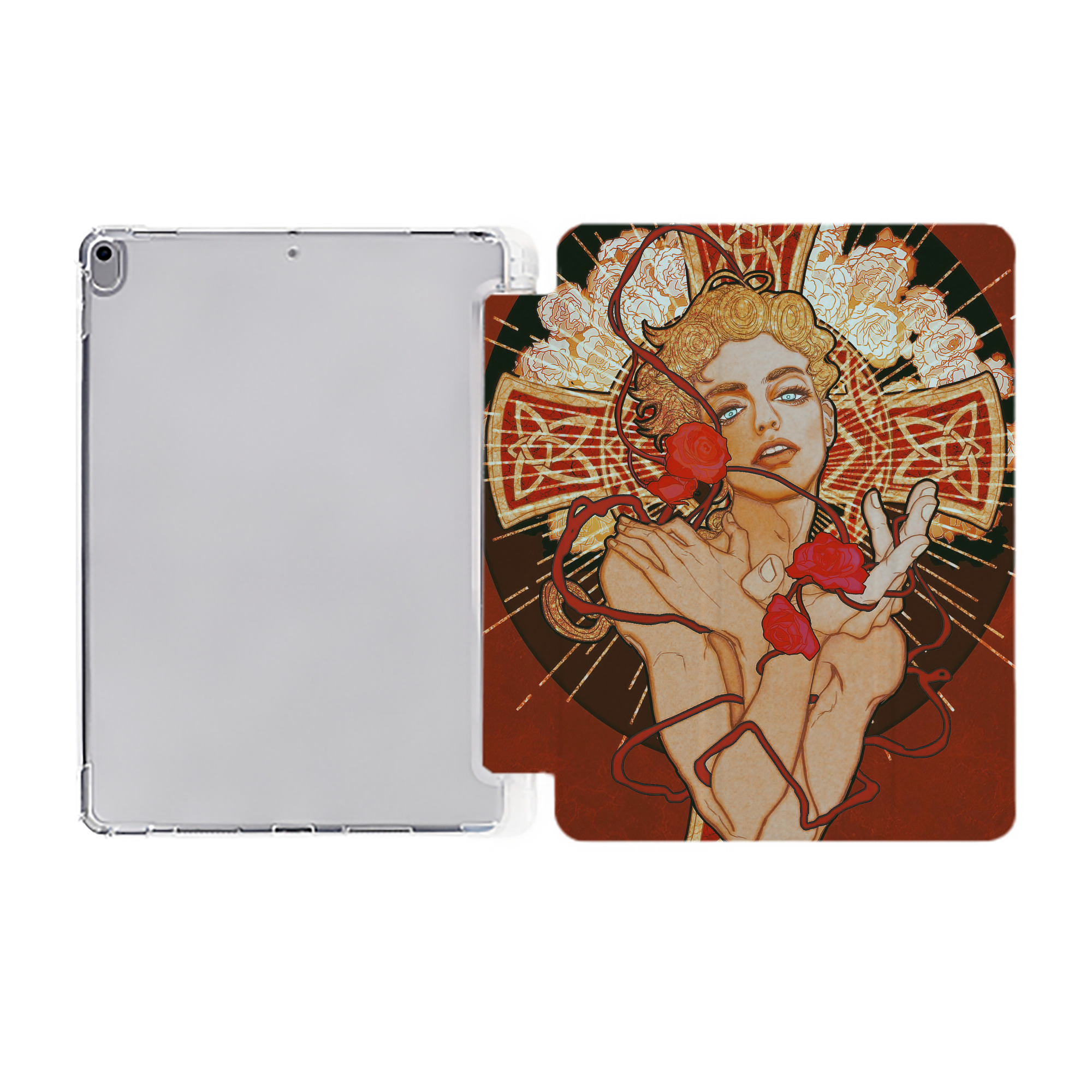 （画像用） ジョジョの奇妙な冒険 JoJo's Bizarre Adventure IPad ケース ペン収納付き 三つ折りスタンド PUレザー×シリコン 対応機種9.5/10.5/10.9インチ